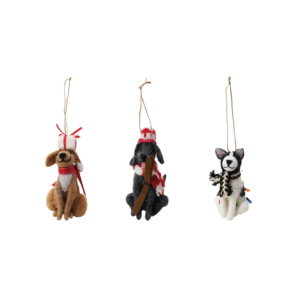 Ornament - Wool felt Dog (3 Styles)