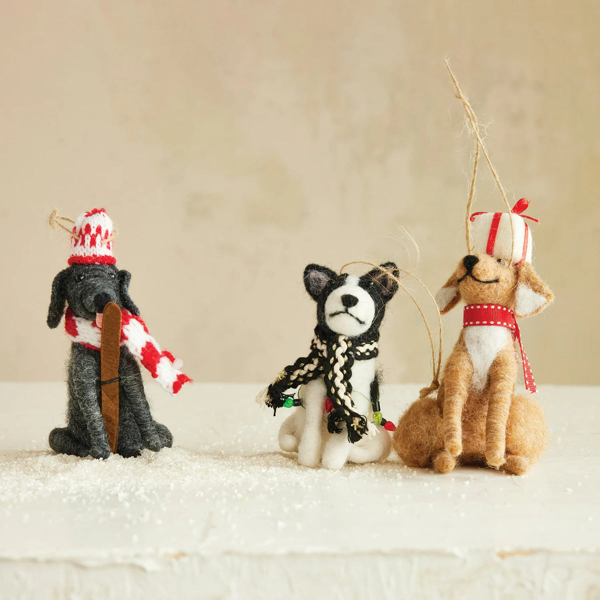 Ornament - Wool felt Dog (3 Styles)