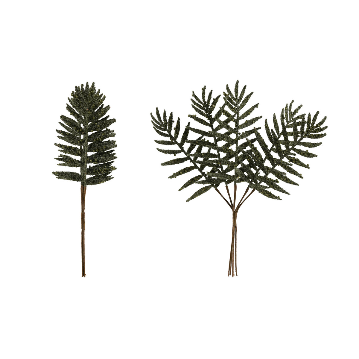 Creative Co-Op-Faux Leaf Pick w/Beads Green (contains 5 pieces)