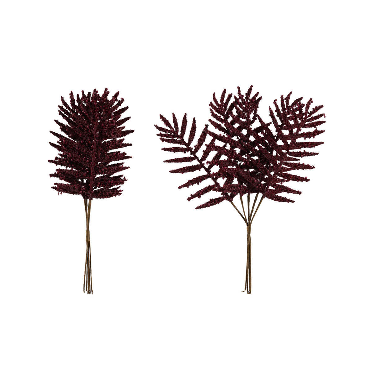 Creative Co-Op-Faux Leaf Pick w/Beads Burgundy (contains 5 pieces)