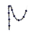 Creative Co-Op-Plastic Ball Garland, Blue & Silver Finish